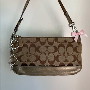 Vintage Coach Tan & Gold Mini Demi Shoulder Bag